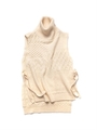 Mix cable knit vest/IVORY