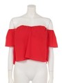 PAD入りオフショルTOPS/レッド