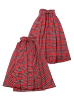 PLAID HIGH WAIST SKIRT/レッド