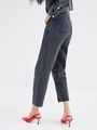 ROUND WAIST DENIM PANTS/GRAY