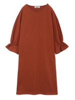 RUFFLE SLEEVE DRESS/ブラウン