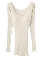 SALON by PJ/シルクレーヨンパデットレーシィトップ/オフホワイト