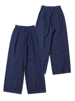 SIDE ZIP WIDE LEG PANT/インディゴ