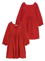 SOLID PUFF SLEEVE TUNIC/レッド