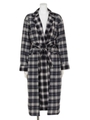 TWIN CHECK FLANNEL GOWN/M/NVY