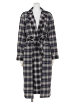 TWIN CHECK FLANNEL GOWN/M/NVY