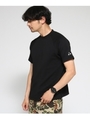 Tシャツ メンズ 吸水速乾 TCポンチ 止水ジップポケット/ブラック(019)