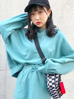 WEGO/ハーフZIPボリュームパーカー