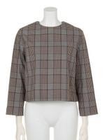 [BED&BREAKFAST]CLASSIC CHECK Blouse/WHITEmix