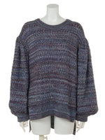 [GREED]MIX BASKET KNIT Long Top/NAVY MIX