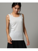 [L]【洗える】シードルラメベア天竺キャミソール/ライトグレー(011)