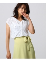 [L]【洗える】ドットジョーゼットブラウス/オフホワイト(103)