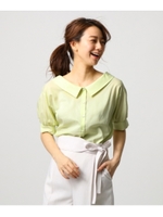 [L]【洗える】ボリューム五分袖ブラウス/イエロー系(030)