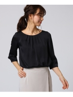 [L]サテンタックプルオーバー/ブラック(019)