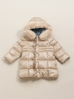 [baby]フード付きダウンコート/ベージュ