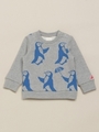[ベビー]裏毛アニマルパネルプリントトレーナー/杢グレー