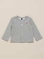 [ベビー]Orange hakka 裏毛スナップアップカーディガン/杢グレー