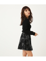 check on flower J／W フレア SS-PT/BLK