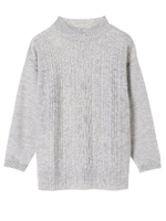 ・7Gケーブルドロップチュニック/杢グレー