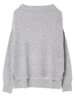 ・オフショルゆったりニットチュニック/杢ライトグレー