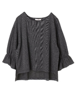 ・グレンチェックジャカードプルオーバー/チャコールグレー