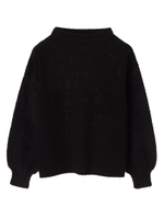 ・ソデコンフェザーニットプルオーバー/ブラック