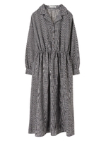 ・チェックオープンカラーワンピース/オフホワイト