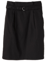 ・ハイウエストベルト付きナロースカート/ブラック
