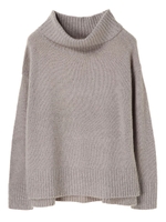 ・フワフワタートルネックニットプルオーバー/杢グレー