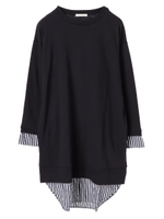 ・レイヤード風裏毛ワンピース/ネイビー