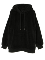 ・両面ボアパーカーチュニック/ブラック