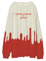 “BLOODY RED CHERRY SPREAD” SUPER BIG TEE/WHITE