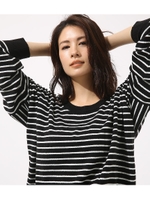 《1月10日まで期間限定価格》【AZUL BY MOUSSY】ルーズクルーネックプルオーバー/柄BLK