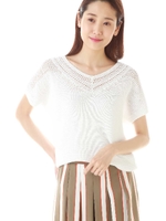 《Purpose》透かし柄ニット/ホワイト(030)