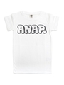 【ANAP KIDS】袖デザイングリッターロゴTシャツワンピース/ホワイト(001)