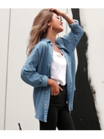 【ANAP】オーバーサイズダンガリーシャツ/ライトブルー(038)