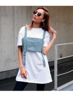 【ANAP】デニムビスチェ付Tシャツワンピース/ブルー(019)