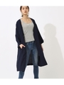 【AZUL BY MOUSSY】ノーカラーロングガウン/NVY