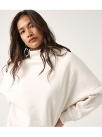 【AZUL BY MOUSSY】ハイネック裏毛ワンピース/O/WHT