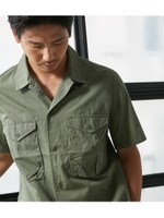 【AZUL BY MOUSSY】ミリタリー半袖シャツ/KHA