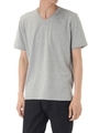 【AZUL BY MOUSSY】汗染み防止天竺Vネック半袖T/T.GRY