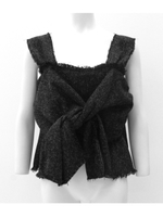 【Alluge】サマーツイードフレアリボンビスチェ/ブラック(027)