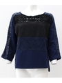 【Alluge】レースパッチワークプルオーバー/ネイビー(018)