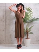 【CHILLE】2WAYノースリーブワンピース/ブラウン(015)