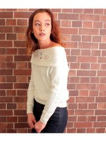 【CHILLE】 刺繍オフショルダートップス/ベージュ(005)