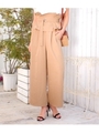 【CHILLE】コルセットベルト付ワイドパンツ/ベージュ(005)