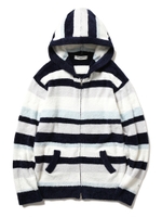 【GELATO PIQUE HOMME】’スムーズィー’ランダムボーダーパーカ/NVY