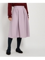 【Lサイズあり】タックフレアスカート/ライトパープル(081)