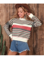 【MIMPI】カラフルニットトップス/ホワイト(001)