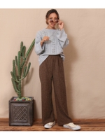 【MIMPI】リブニットソーパンツ/ブラウン(015)